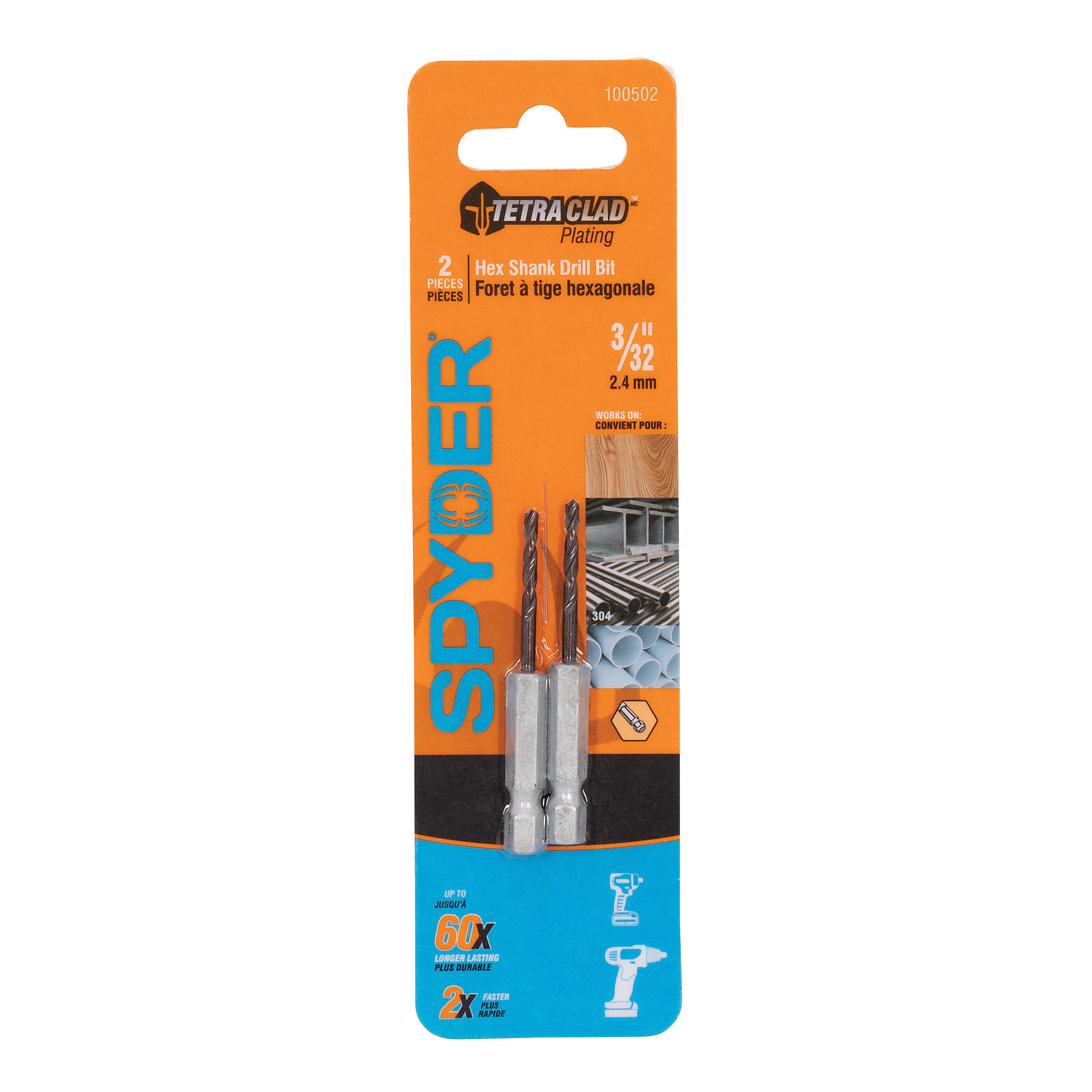 Spyder 3/32-Inch Hex Shank Drill Bit (2-Pack) 100502